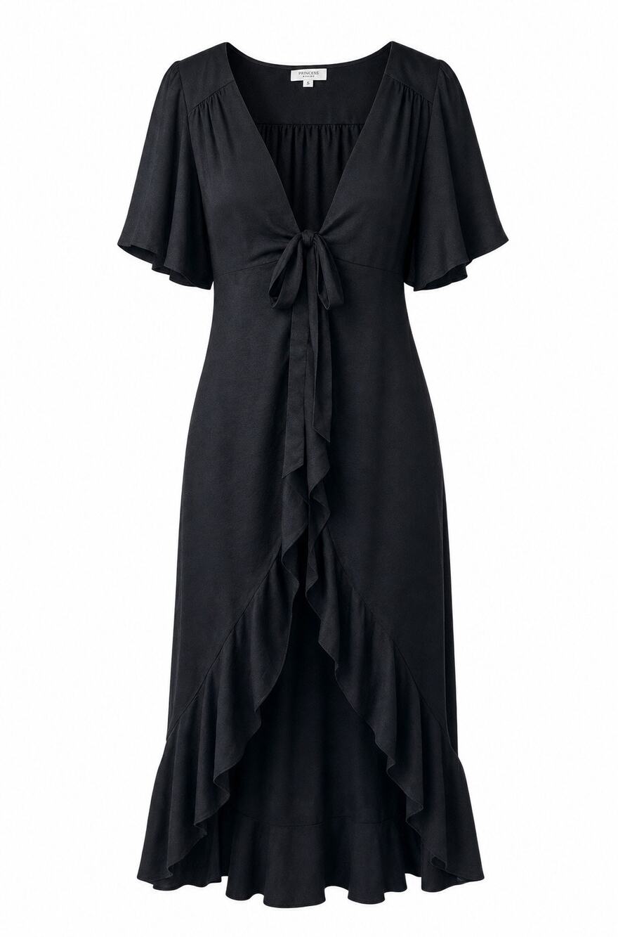 Flounce London satin short sleeve wrap maxi dress 10